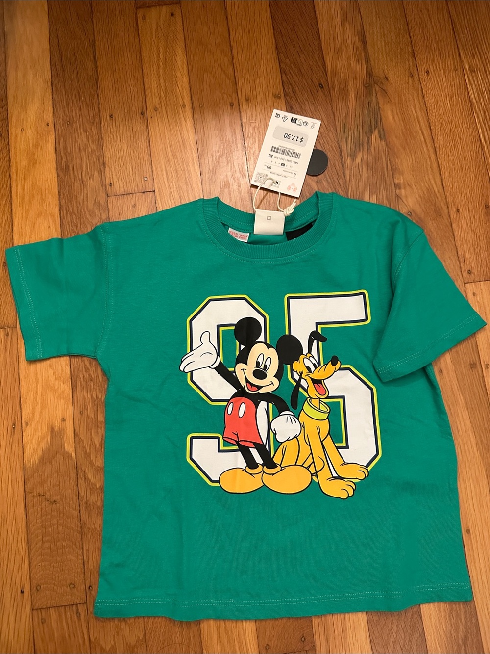 Zara Green Kids Mickey Disney Tee 3T